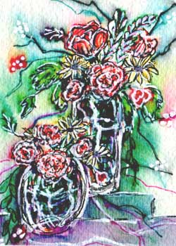 Gelly Flowers Ginny Bores Madison WI gel markers & ink